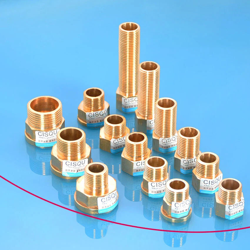 BSP Female x Male Brass Extension Pipe Fittings — Hex & Octagon Adapters