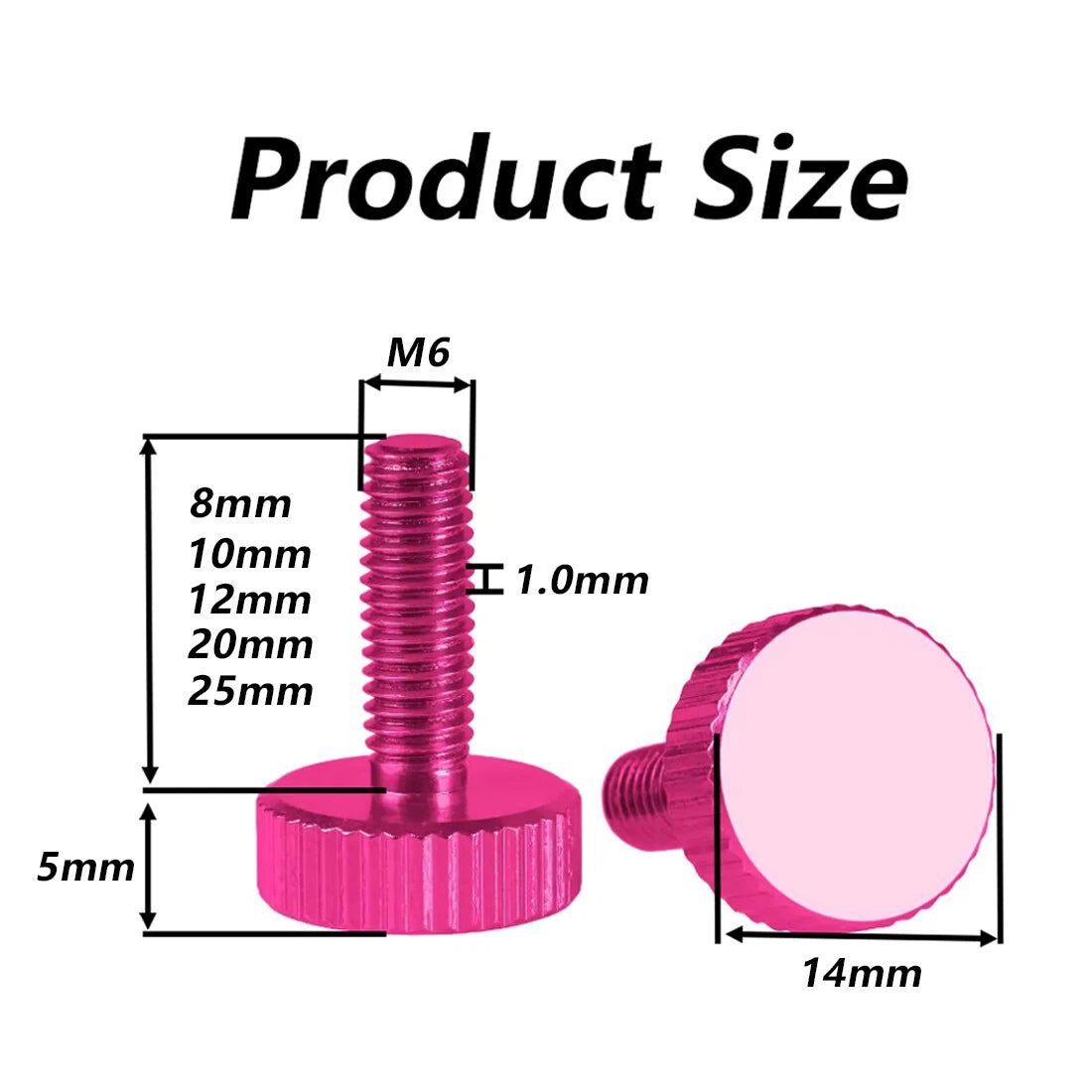 M6 Flat Knurled Head Thumb Screws DIY Chassis Modification Hand Turn Knob Bolt