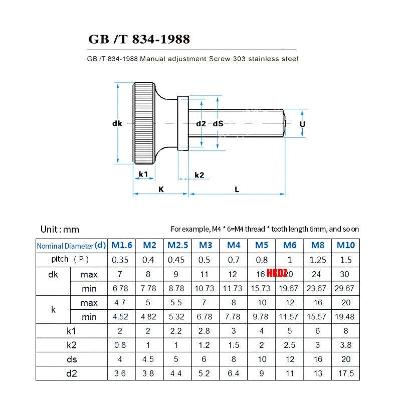 M2/M2.5 High Head Knurled Thumb Screws – 303 Stainless Steel Hand Grip Knob Bolts (3 - 12mm) - HomeDIYer
