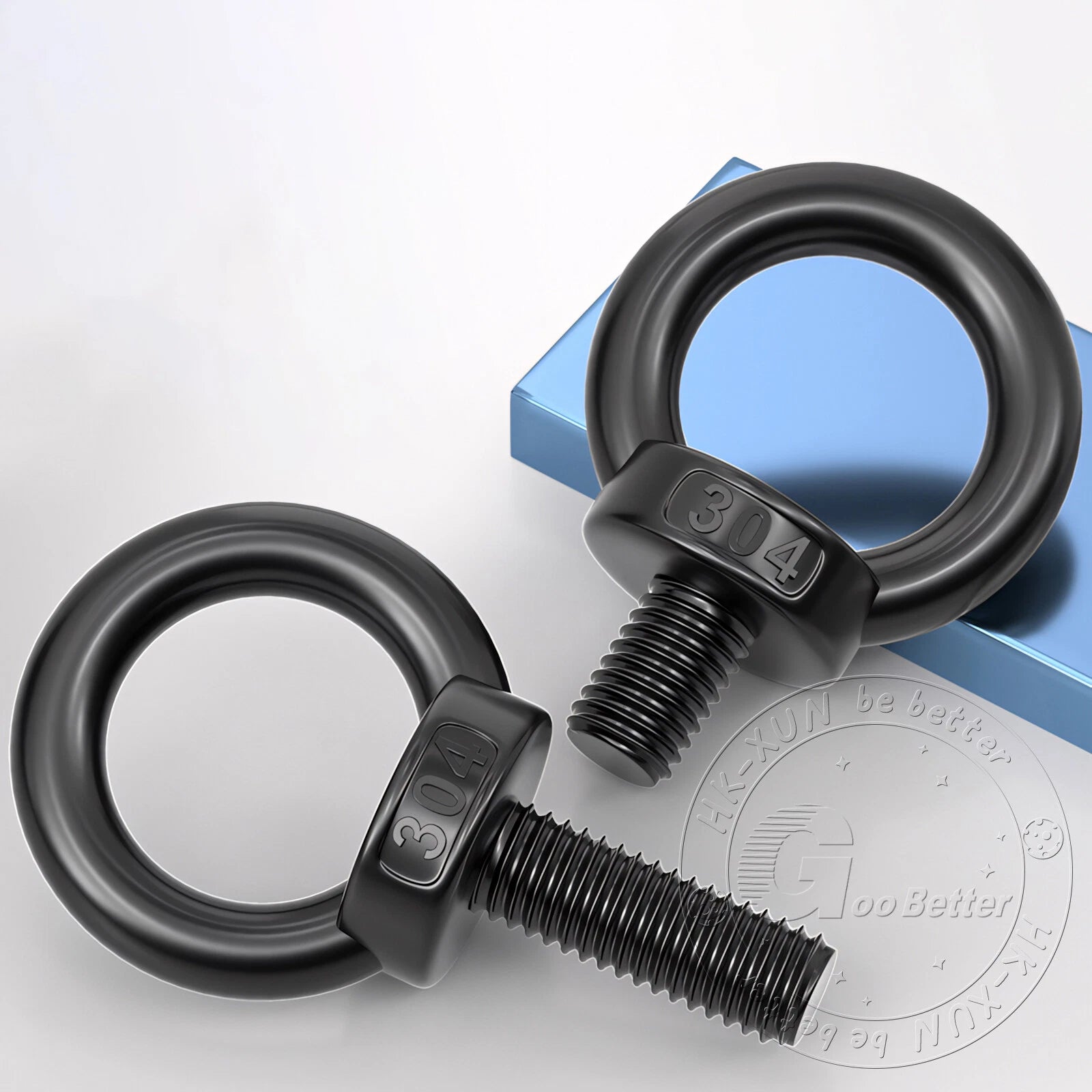 A2 304 Grade Black Stainless Steel Lifting Eye Nuts-Bolts M3 M4 M5 M6 M8 - M24