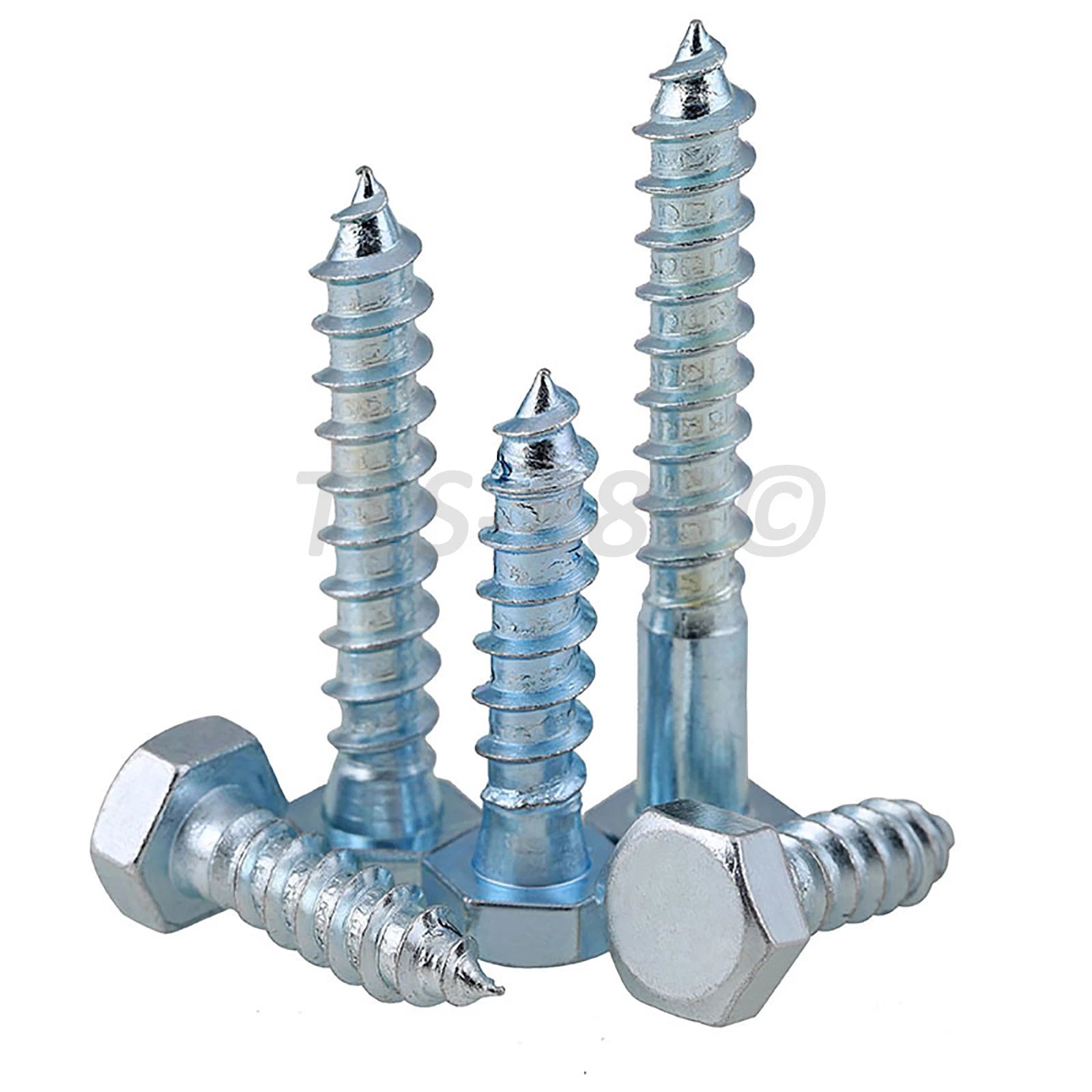 Zinc Plated Steel Hex Head Lag Wood Self Tapping Screws Coach Bolt M6 M8 M10 M12