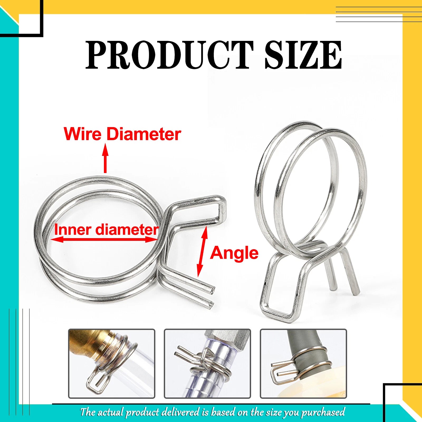 New Double Wire Fuel Hose Spring Clips Silicone Pipe Clamps Air Band Vacuum Tube