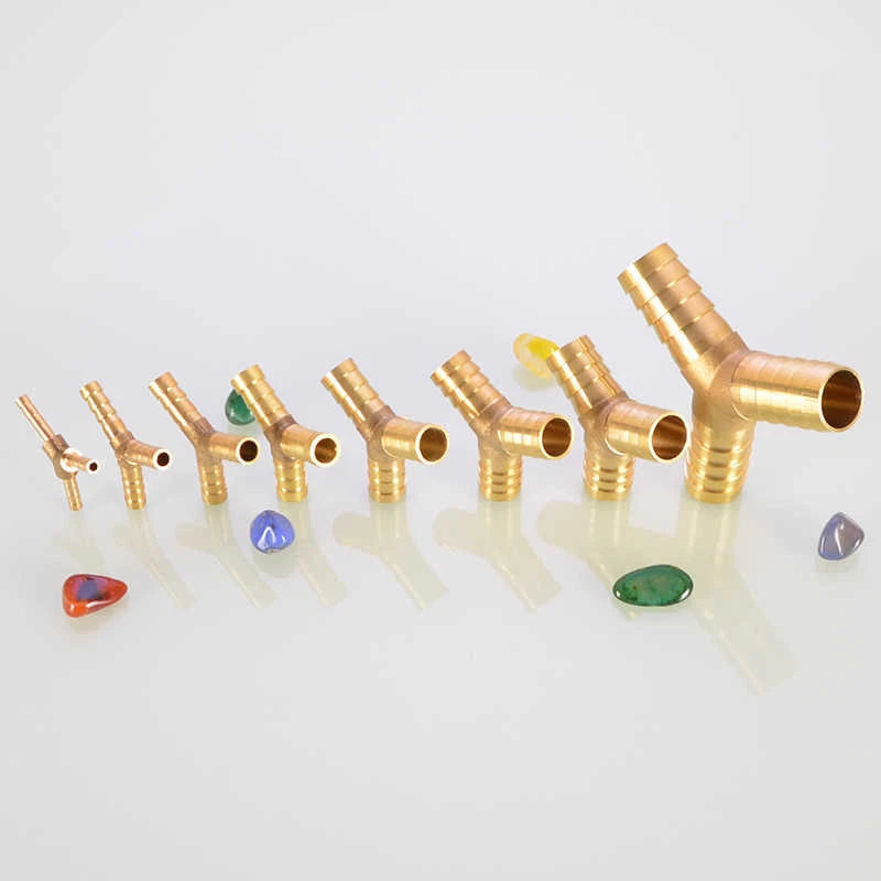 Brass Hose Tail Fittings – Barb Connector Straight Tee Y-Shape 90° Elbow Cross | Air Water Pipe Adapter