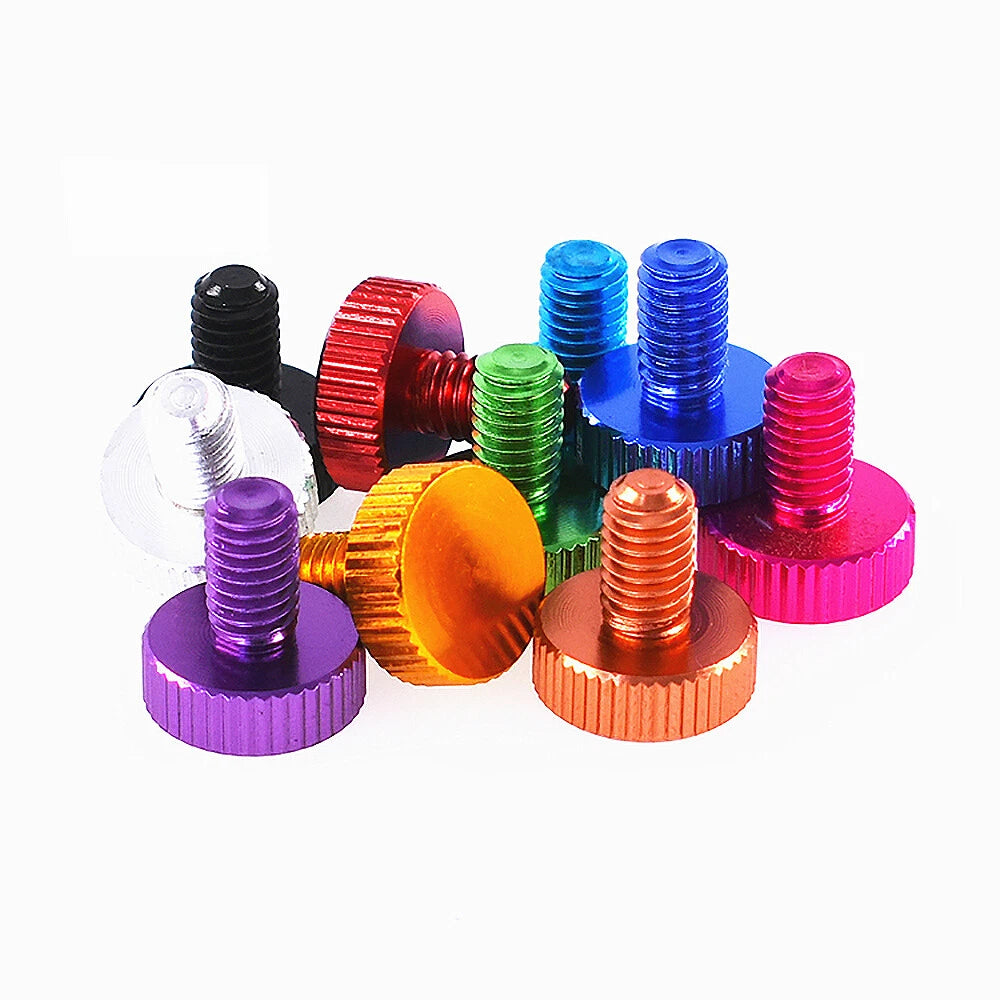 Aluminium Knurled Thumb Screw M6 x 8mm Flat Thumb Screws Computer DIY Screws