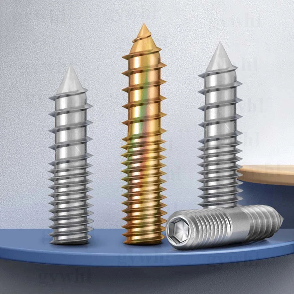 Wood To Metal Dowels Double Ended Threaded Furniture Screws M3 M4 M5 M6 8 10 M12