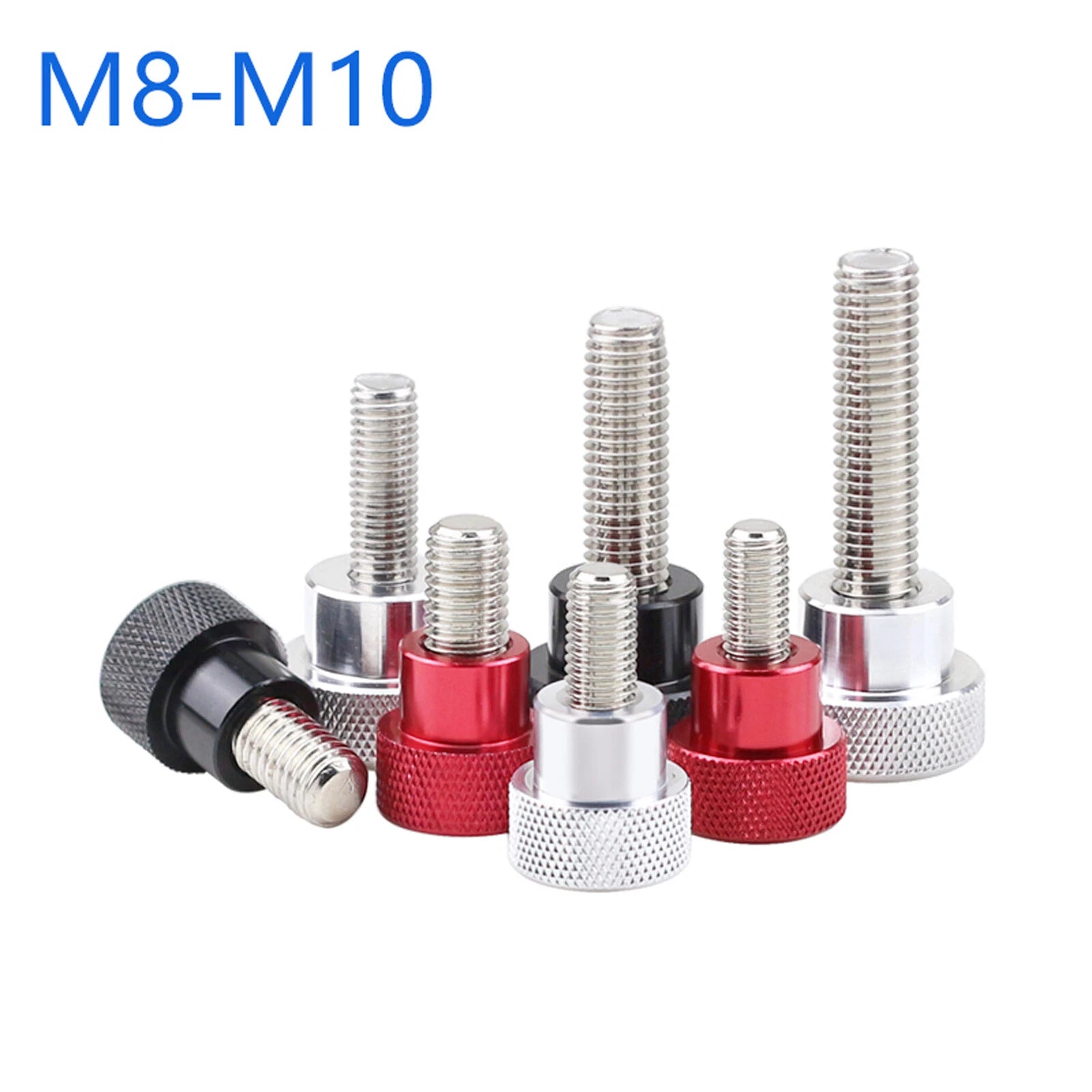 M8 M10 Knurled Thumb Screws Stainless Steel&Colour Aluminum Hand Grip Knob Bolts