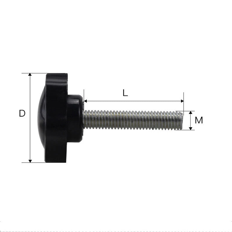 Thumb Screws Plastic Black clamping knob head Carbon Steel Bolts M5 M6 M8 M10