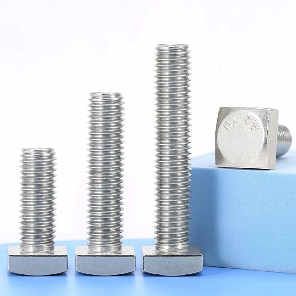 Square Head Bolts M4 M5 M6 M8 M10 M12 — A2 304 Stainless Steel, Multiple Lengths - HomeDIYer
