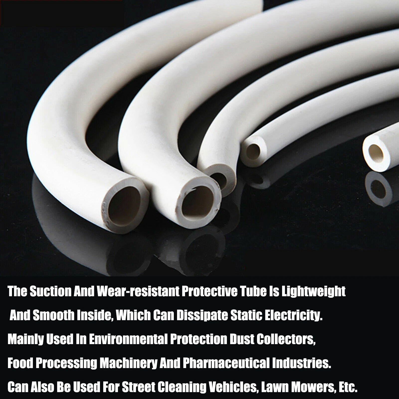 White Rubber Vacuum Tube | Laboratory Hose Pipe | ID 2mm–25mm | Multiple Sizes & Lengths