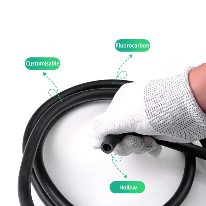 Fluorine Rubber Fuel Hose Tubing — Petrol Diesel Oil Resistant Pipe, ID 2–12mm, 1M/5M/10M