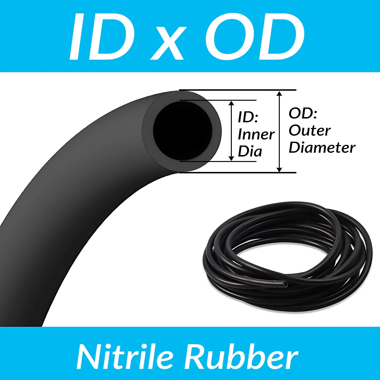 2mm-31mm Nitrile Rubber Smooth Fuel Tube Petrol Diesel Oil Line Hose Pipe Tubing