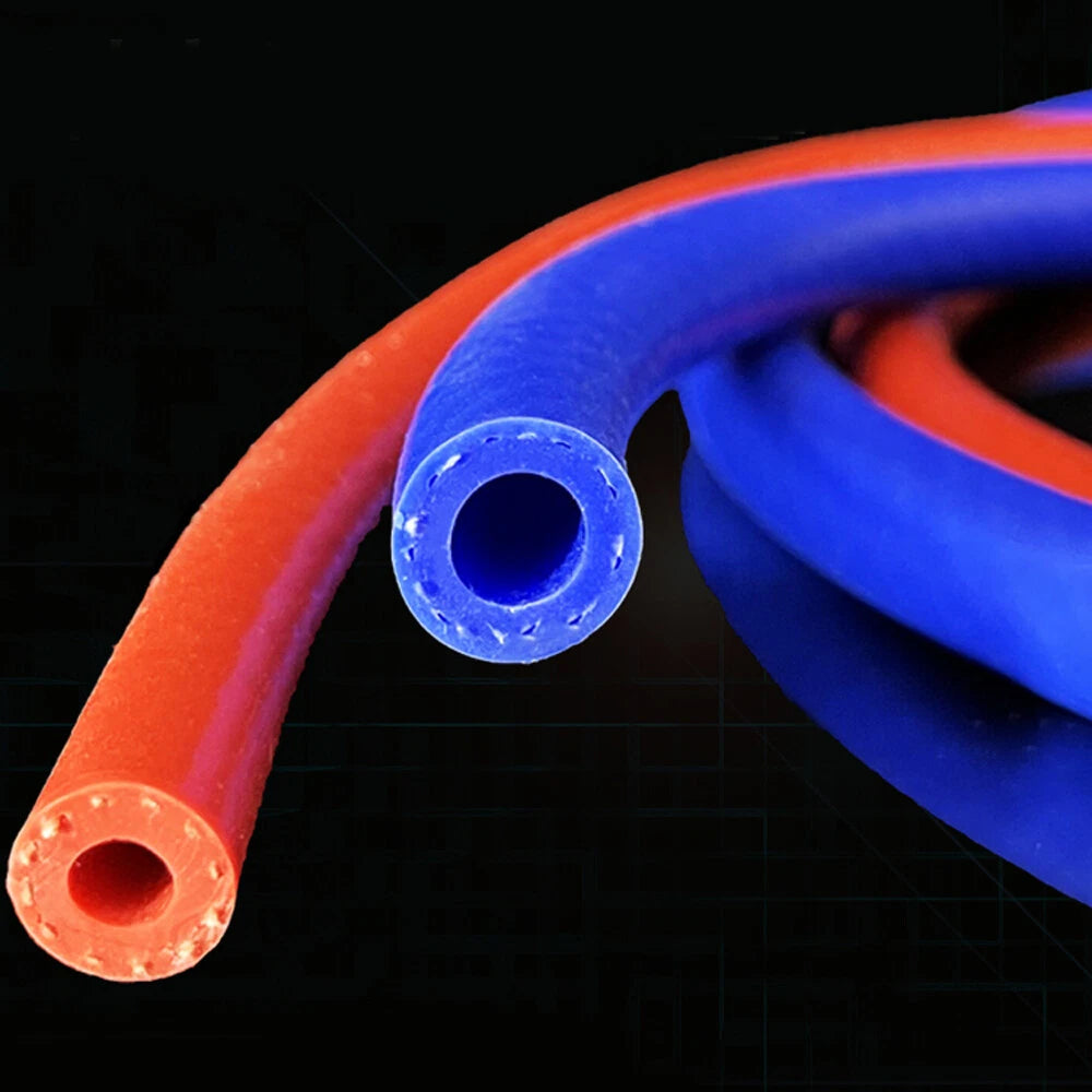 Silicone Tubing Reinforced Rubber Hose — 6mm to 32mm ID, Red & Blue, 1M–5M