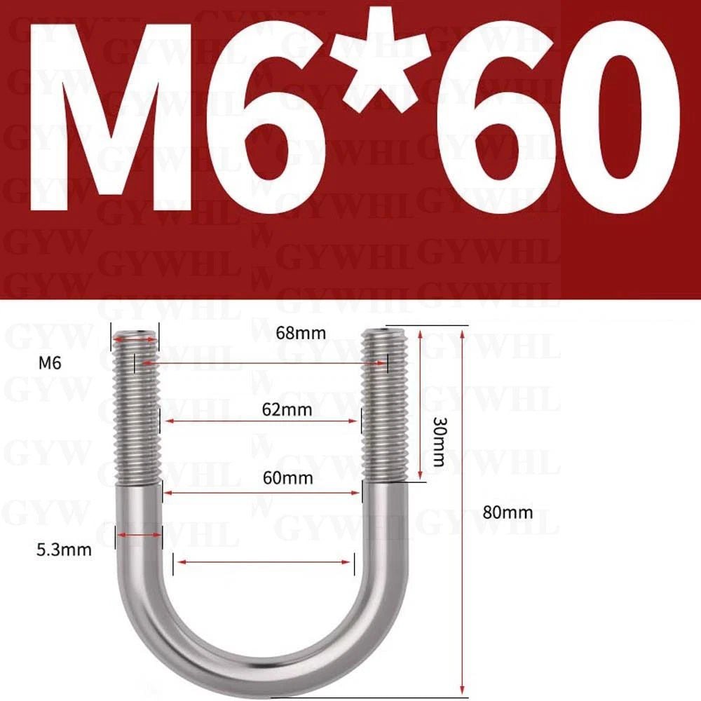 Marine Grade Round Bend U - Bolts — A2 & A4 Stainless Steel, M6 to M20 - HomeDIYer