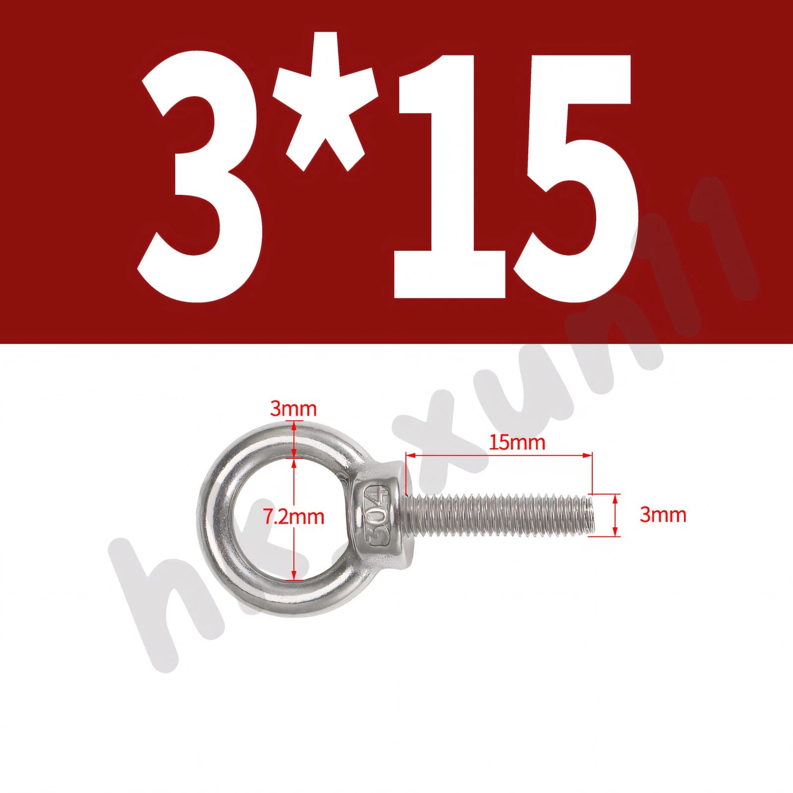 M3 M4 M5 M6 M8 M10 M12 TO M24 LIFTING EYE NUTS & BOLTS A2-304 STAINLESS STEEL