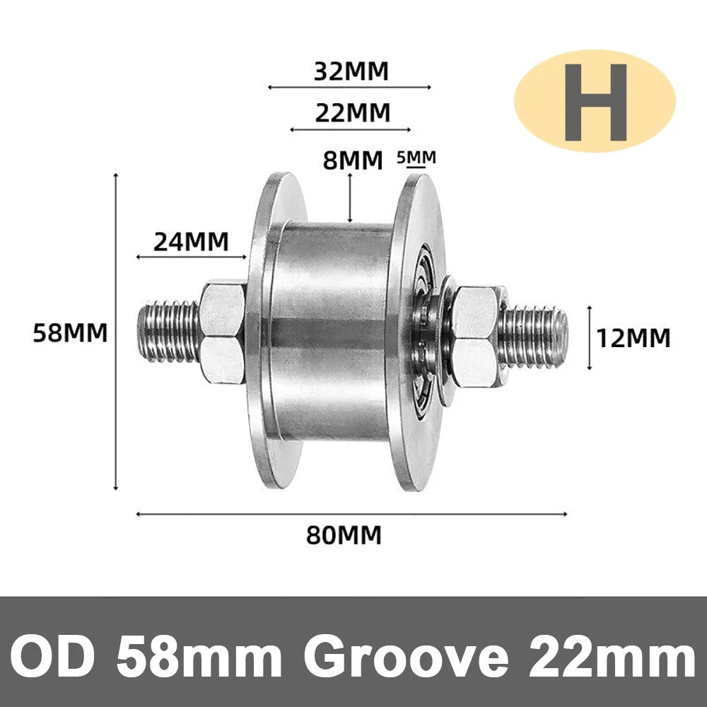 Track Linear Shaft Roller Bearing U V H Groove Steel Wheel Metal Pulley Sliding