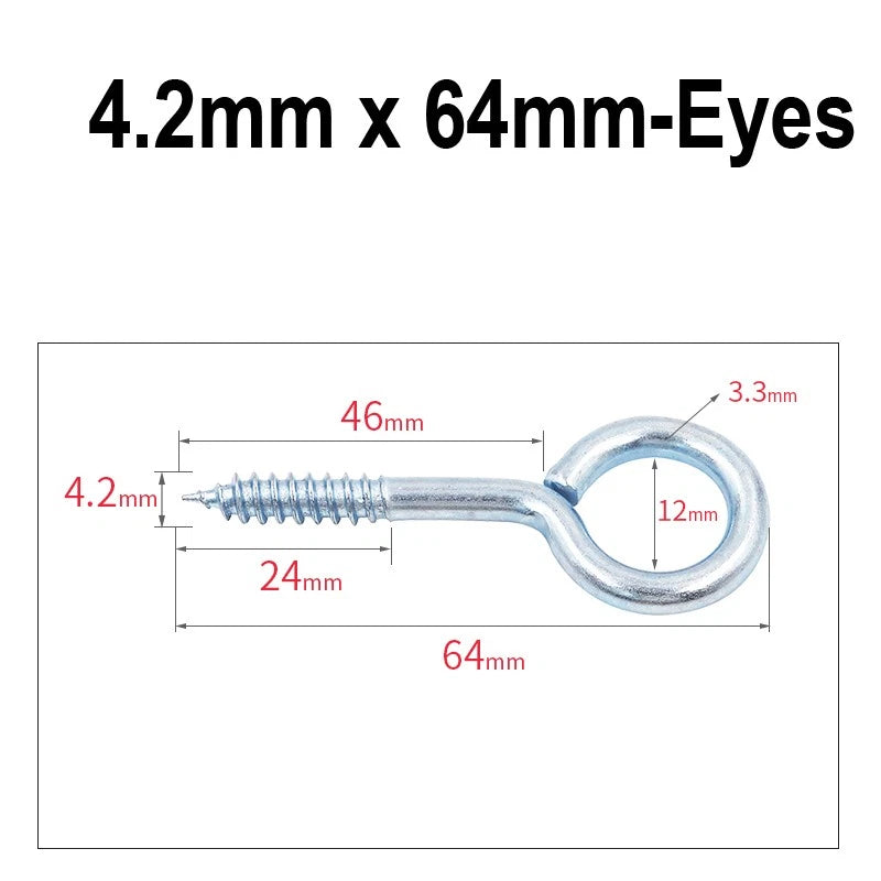 Screw-In Hooks & Eye Hooks — Galvanized, Nickel, Copper & Stainless, 1.1mm–8.6mm