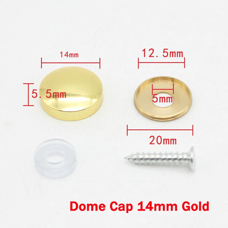 Mirror Screws Cap – Brass Chrome Decorative Cover Caps (10mm to 25mm) for Glass & Furniture – Silver/Gold