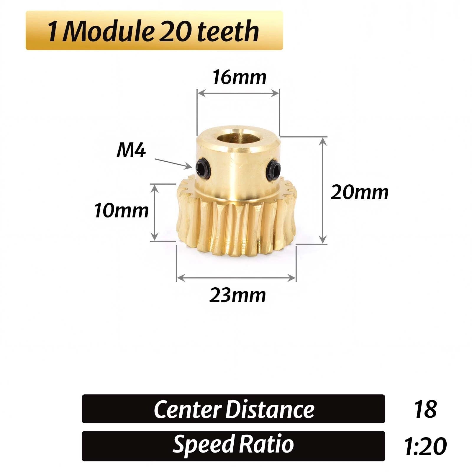 0.5/0.8/1/1.5 Module 20T to 60T Gear Copper Worm Wheel Gear & Worm Gear Shaft