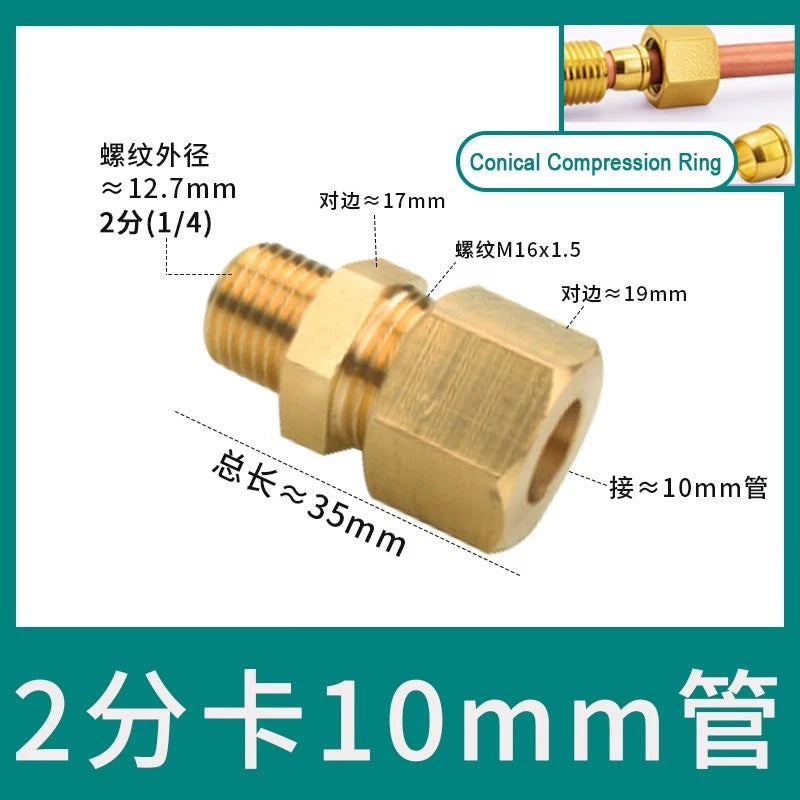 Brass Male Thread Compression Fittings – Circular, Conical & Double Ring, 1/8" to 1/2"