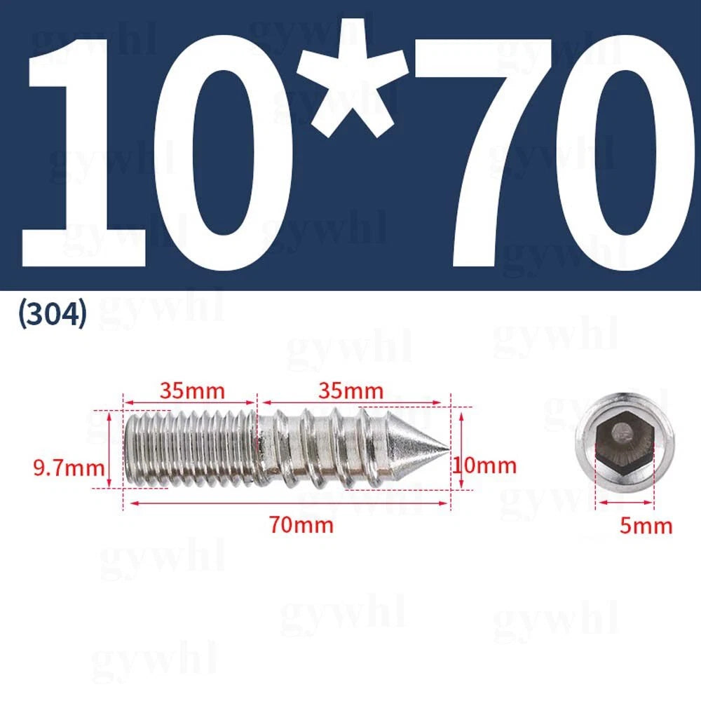 Wood To Metal Dowels Double Ended Threaded Furniture Screws M3 M4 M5 M6 8 10 M12