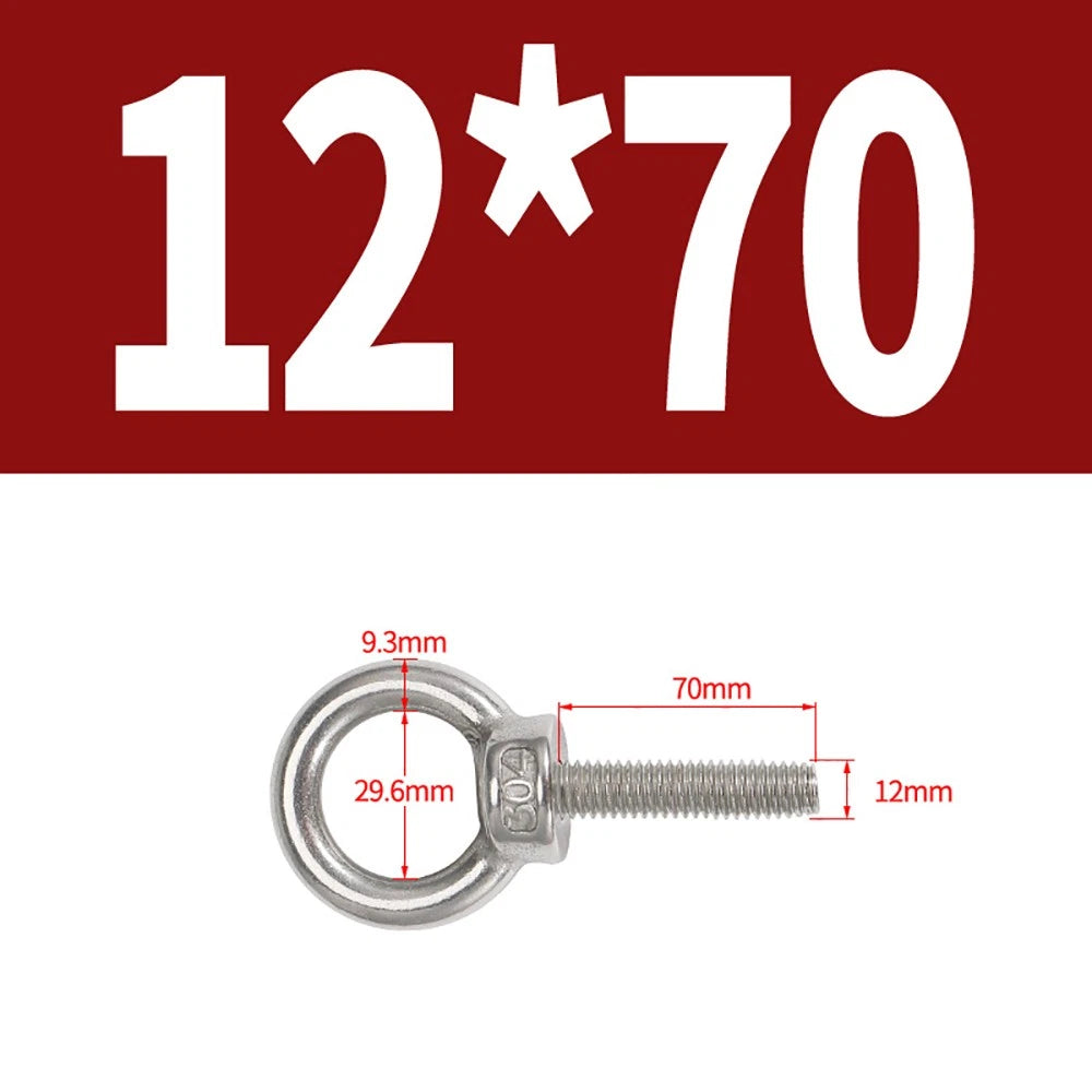 A2 Stainless Steel Eye Bolts DIN 580 — M10 M12 M14 M16 M18 M20 M24 Lifting Ring Bolt