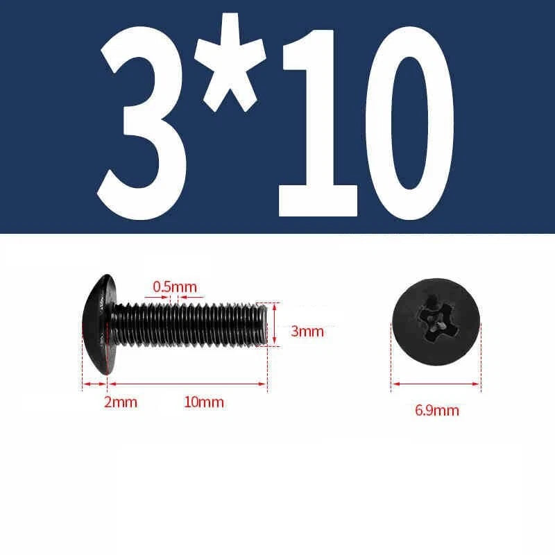 Phillips Pan Head Machine Screws — Nickel Plating & Black Zinc, M2–M6, 10 or 25 Pcs