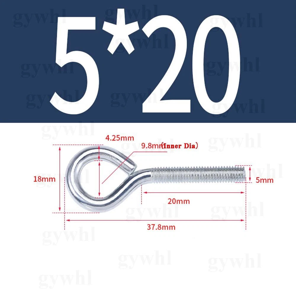 Galvanised Eye Screws Hooks Eye Bolts Closed Screws Rod Stainless Threaded Rings
