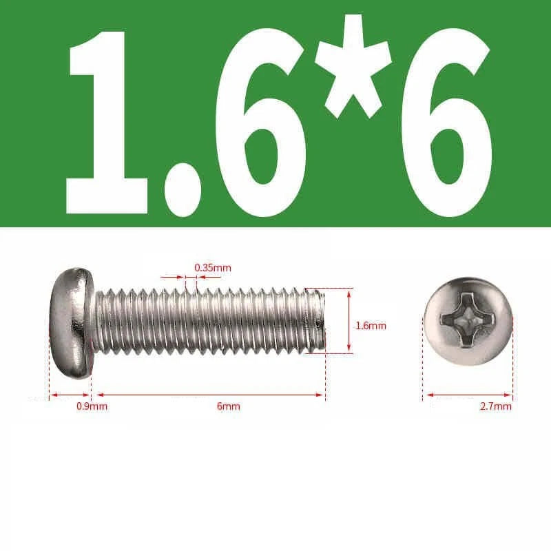 Phillips Pan Head Machine Screws M1.0–M6 | Nickel-Plated
