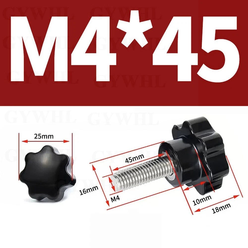 Star Bakelite Thumb Screws – Hand Clamping Knob Bolts, Stainless Steel Thread M3 to M12 - HomeDIYer