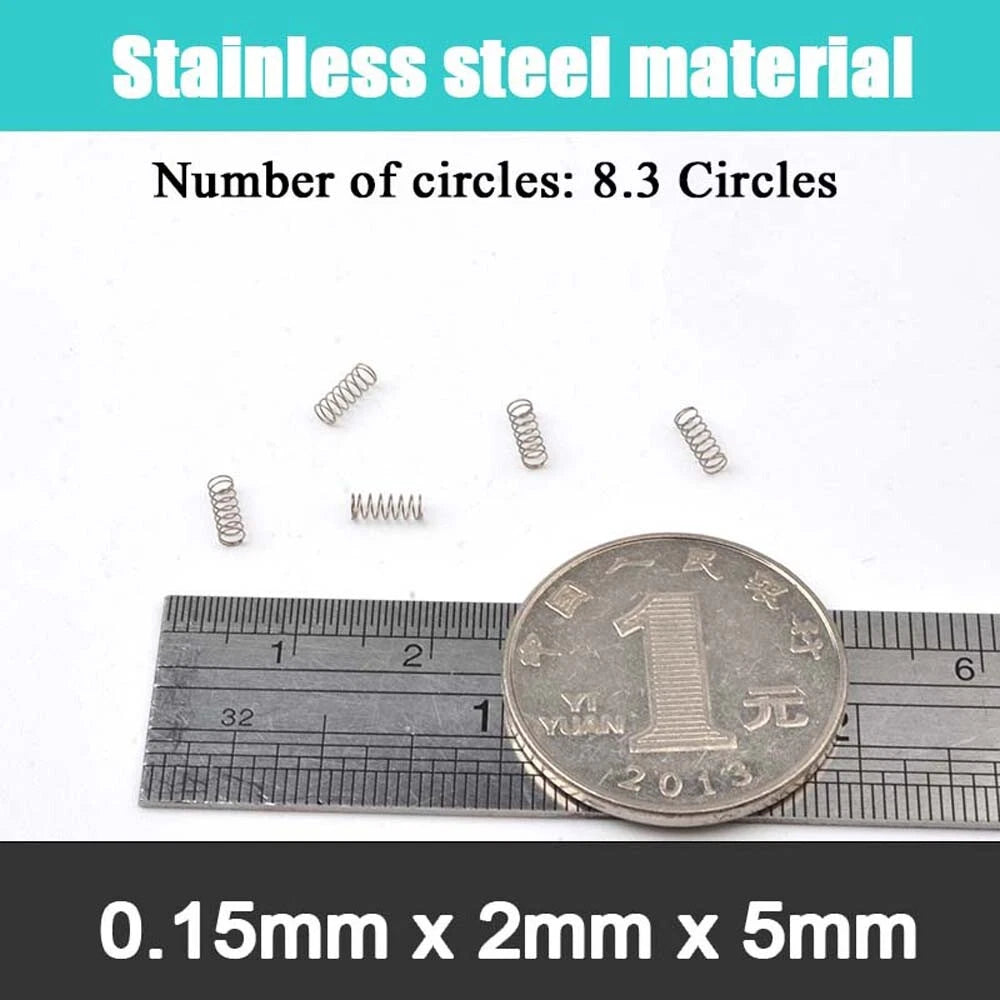 10Pcs 0.15mm WireDia 304 Stainles Steel Compression Spring Pressure Small Spring