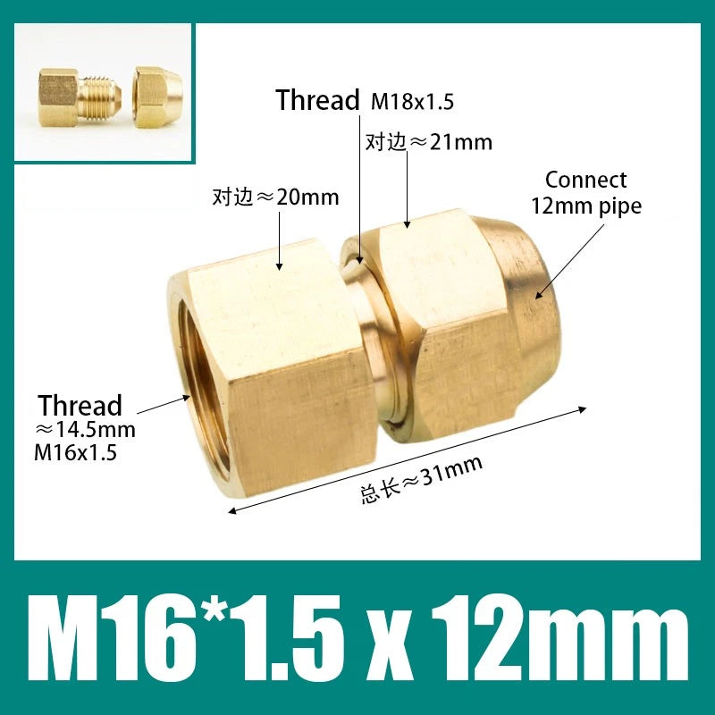 Brass Compression Straight Coupling Connector – Flared Fittings for Copper Pipe