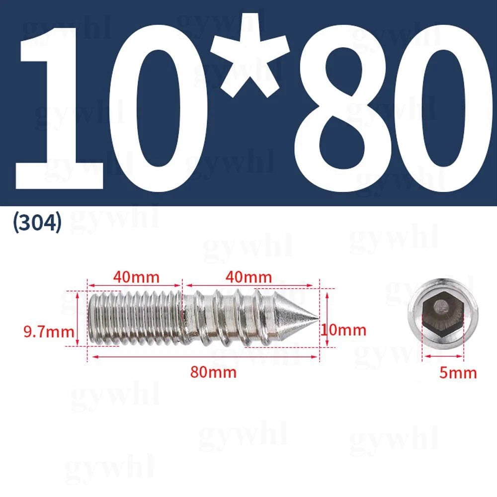 Wood To Metal Dowels Double Ended Threaded Furniture Screws M3 M4 M5 M6 8 10 M12