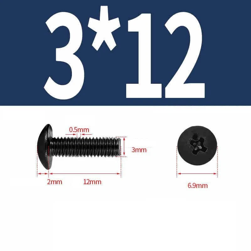 Phillips Pan Head Machine Screws — Nickel Plating & Black Zinc, M2–M6, 10 or 25 Pcs