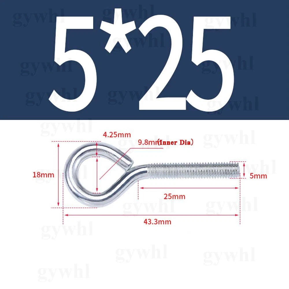 Galvanised Eye Screws Hooks Eye Bolts Closed Screws Rod Stainless Threaded Rings