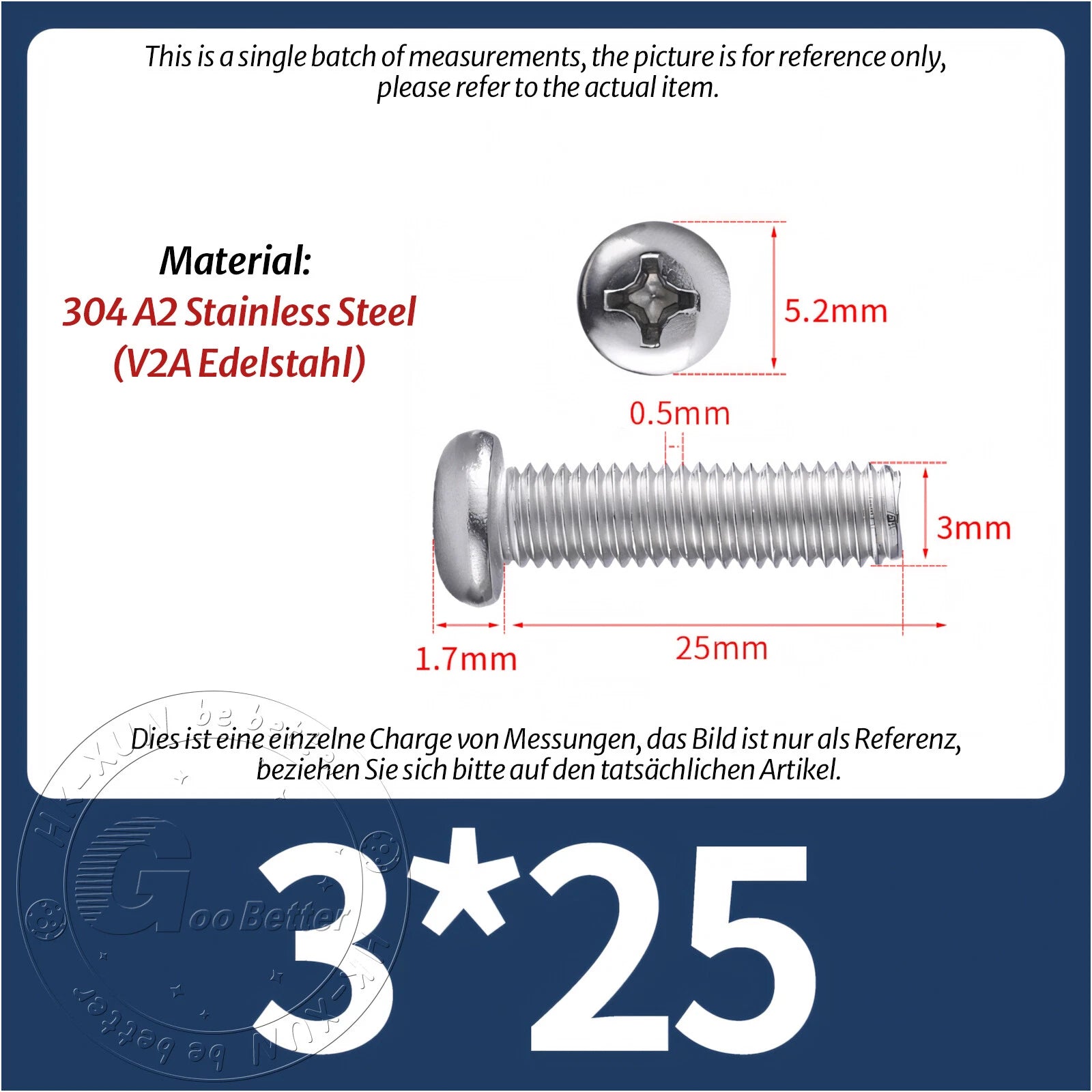 M3 M3.5 Phillips Pan Head Machine Screws – A2 Stainless Steel DIN 7985H (3–180mm Lengths)
