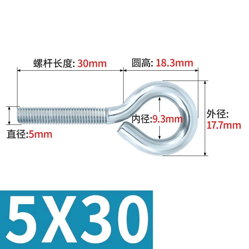 M3–M12 Galvanised Eye Screws | Metric Closed Eye Bolts & Threaded Ring Hooks