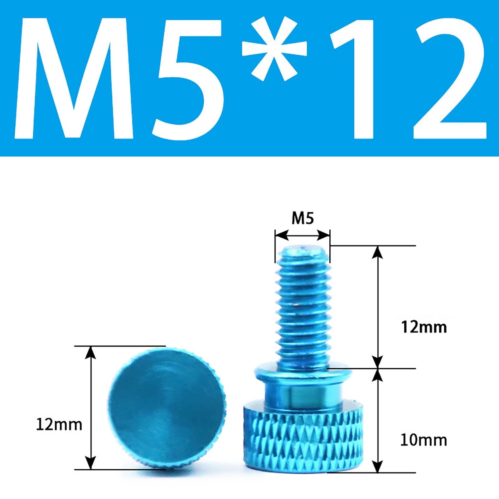 Aluminum Thumb Screws M5 M6 Knurled Hand Bolts Anodized PC Case Hobby DIY Stock