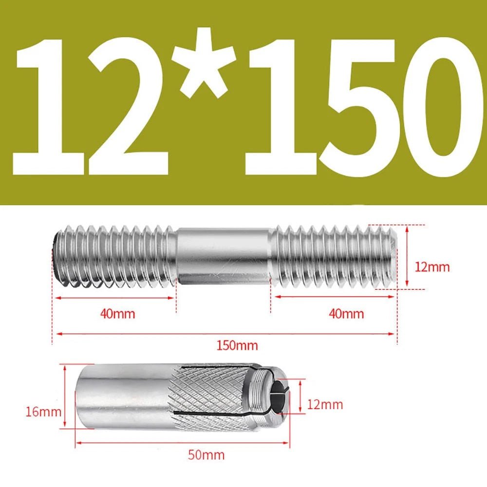 Stainless Steel A4 Expansion Bolts Threaded Stud Rod M6–M12 Extra Long - HomeDIYer