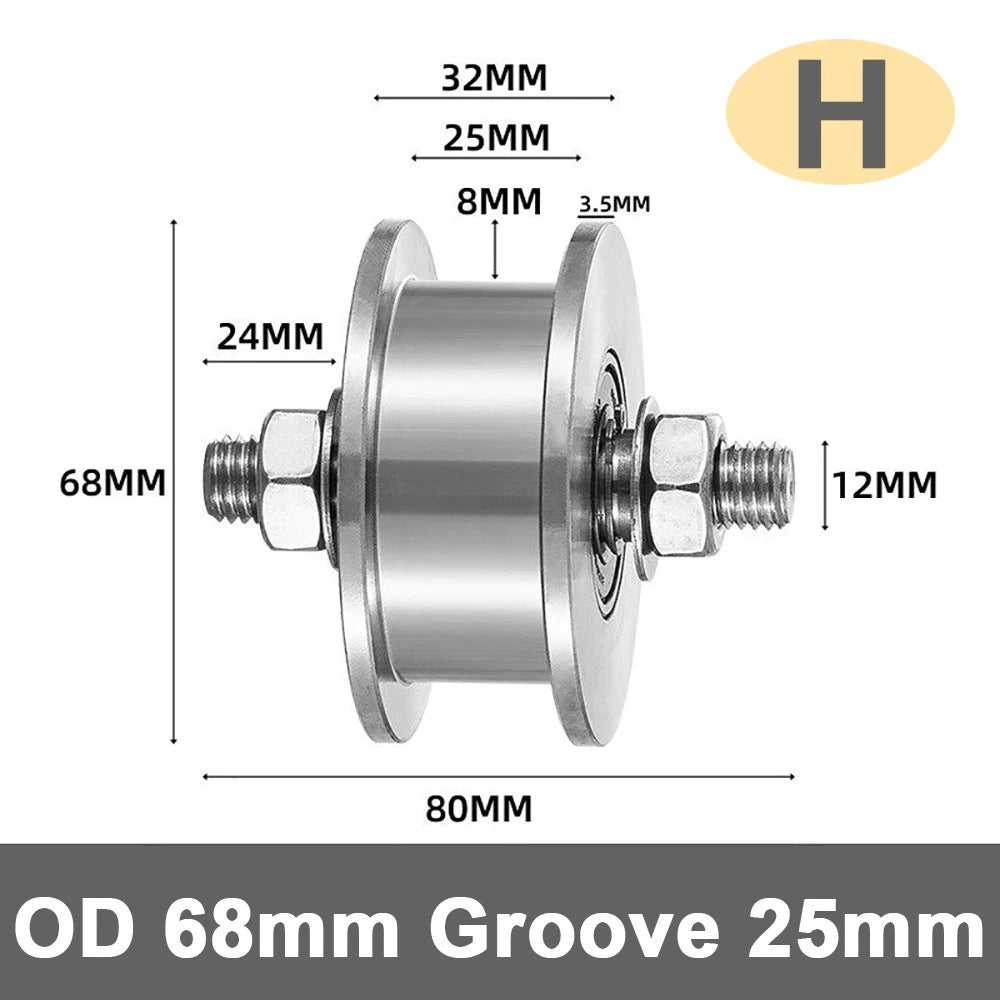 Track Linear Shaft Roller Bearing U V H Groove Steel Wheel Metal Pulley Sliding