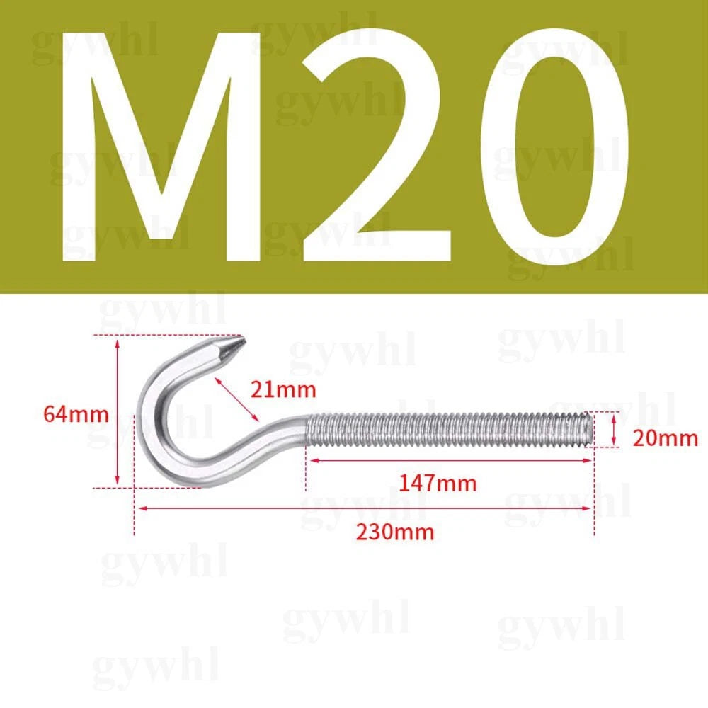 Heavy Duty Stainless Threaded Eye Hook Bolt Ring Bolts for Garden Fence Projects