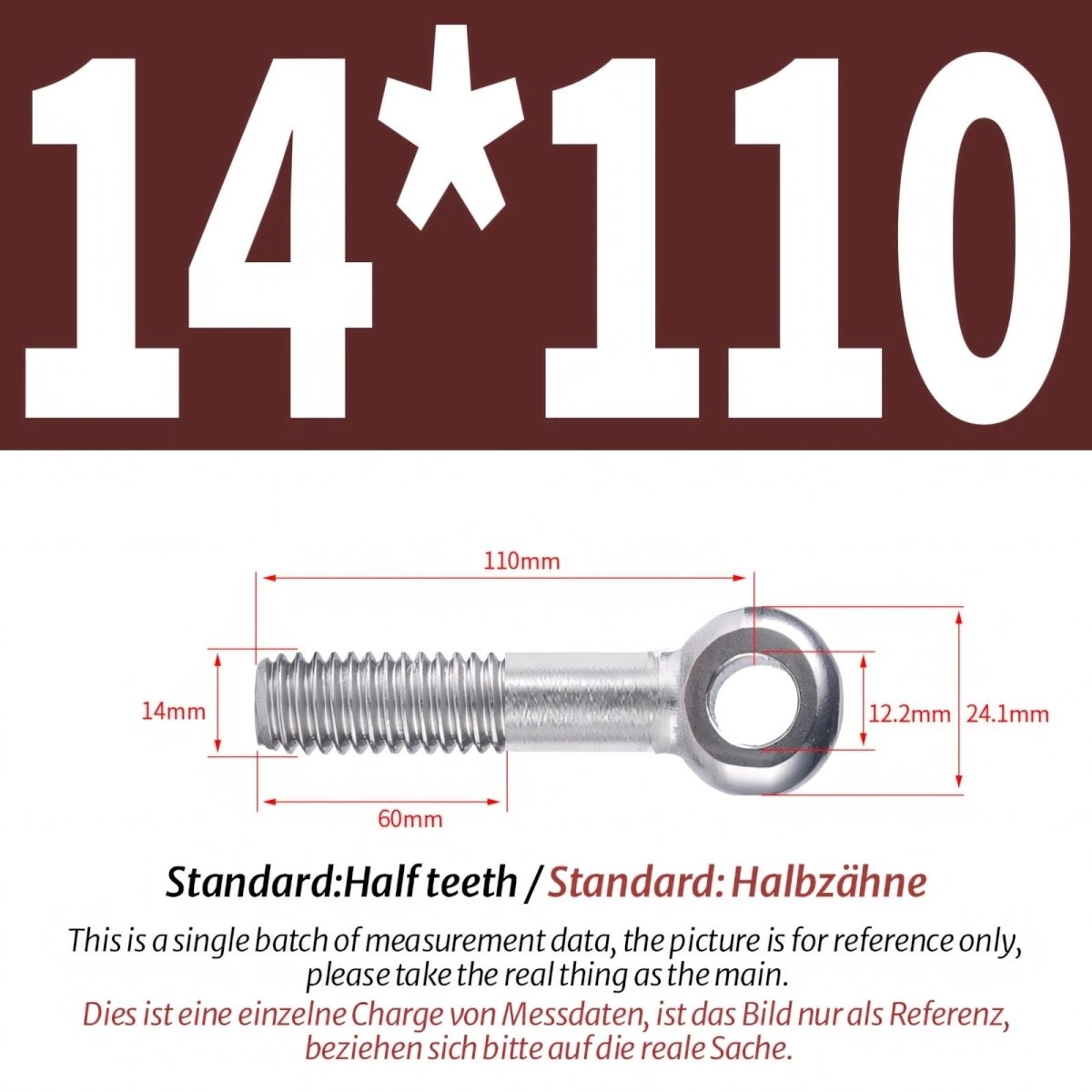 M12 M14 Stainless Steel Eye Bolts – Threaded Ring for Catenary Wire & Hanging - HomeDIYer