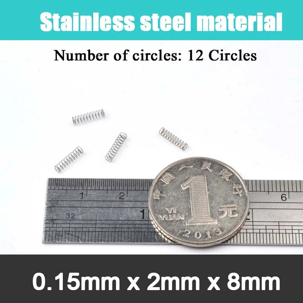 10Pcs 0.15mm WireDia 304 Stainles Steel Compression Spring Pressure Small Spring