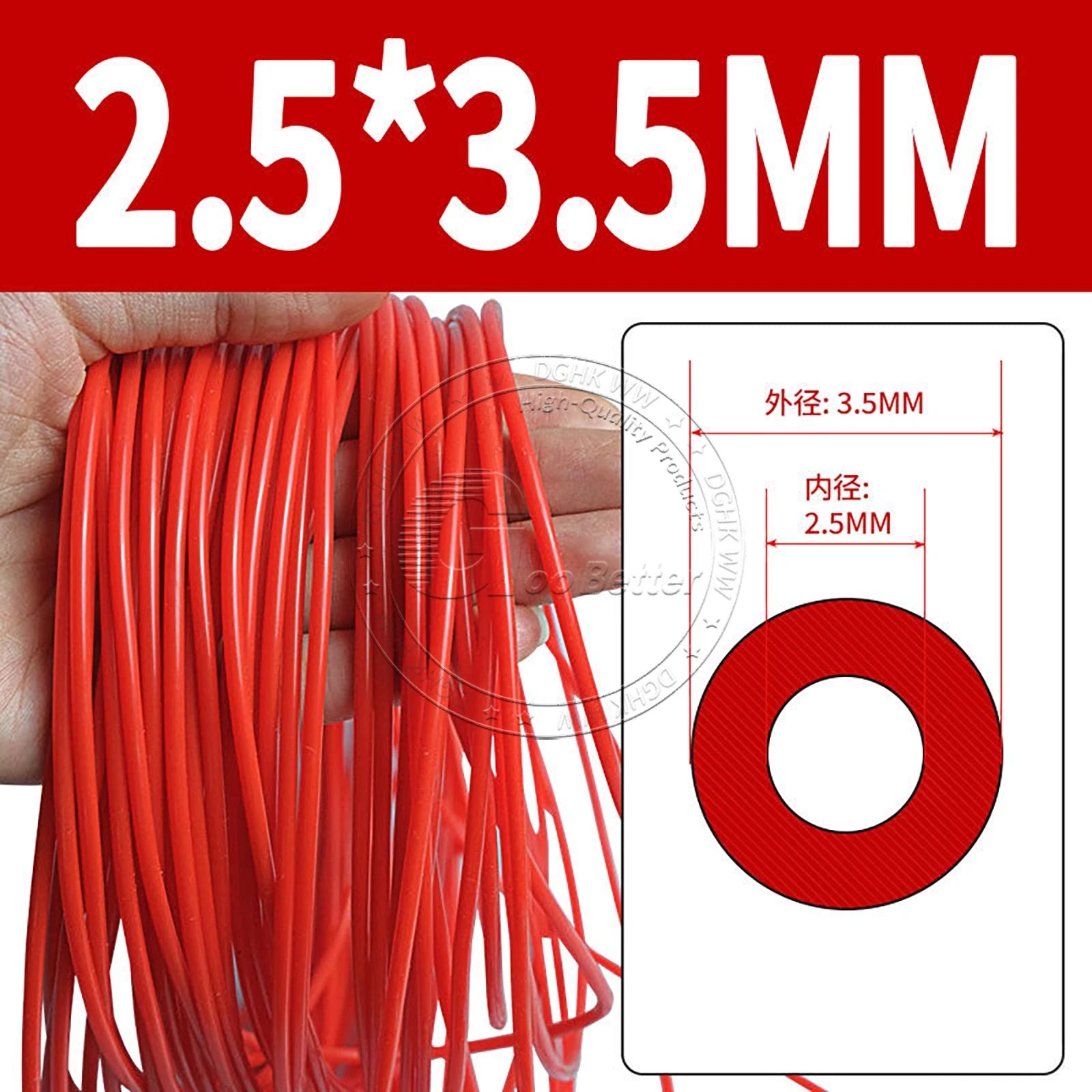 Red Food Grade Silicone Capillary Tube — ID 0.3mm to 4mm, 10 Meter