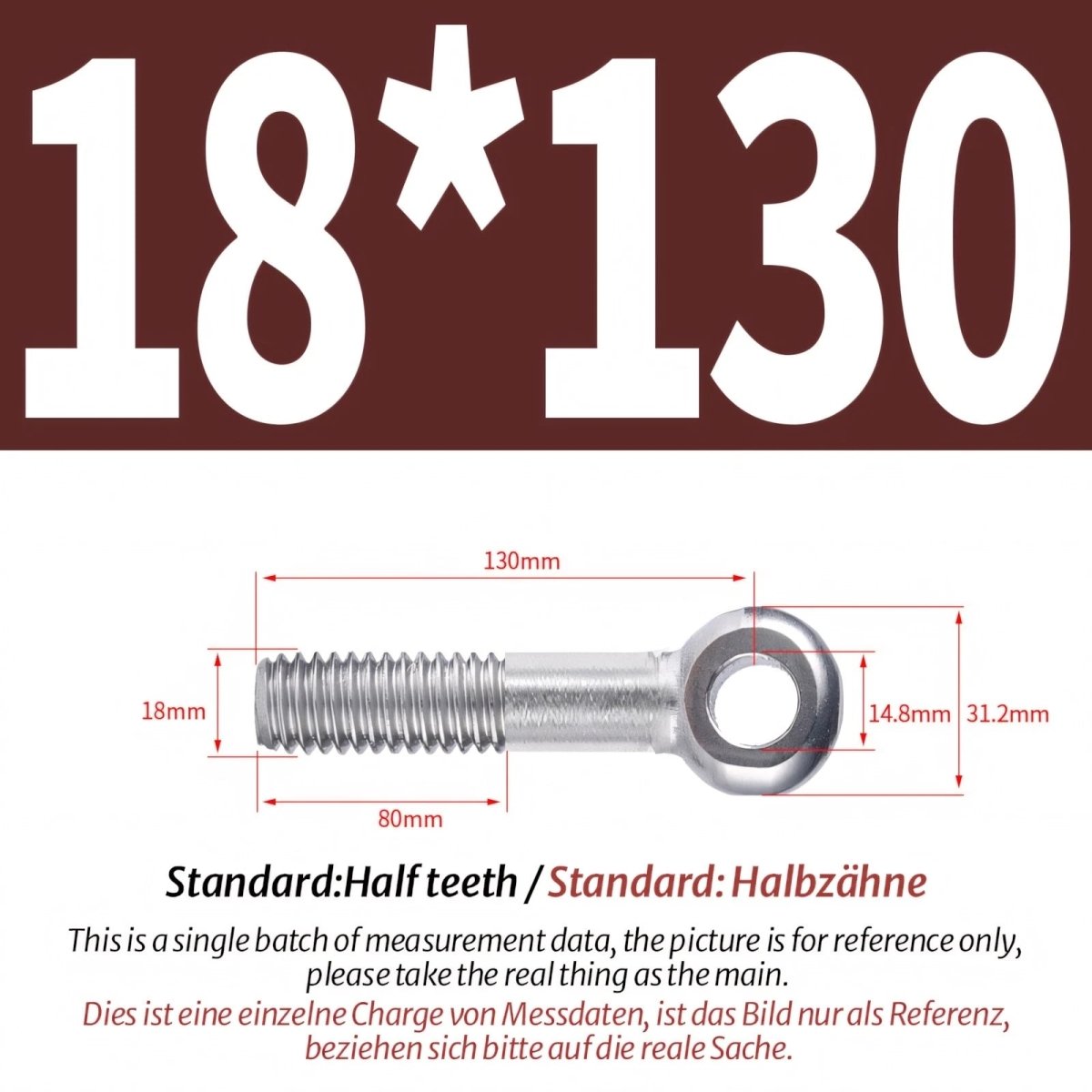 M16 M18 Stainless Steel A2 Eye Bolts – Threaded Ring for Catenary Wire & Hanging - HomeDIYer