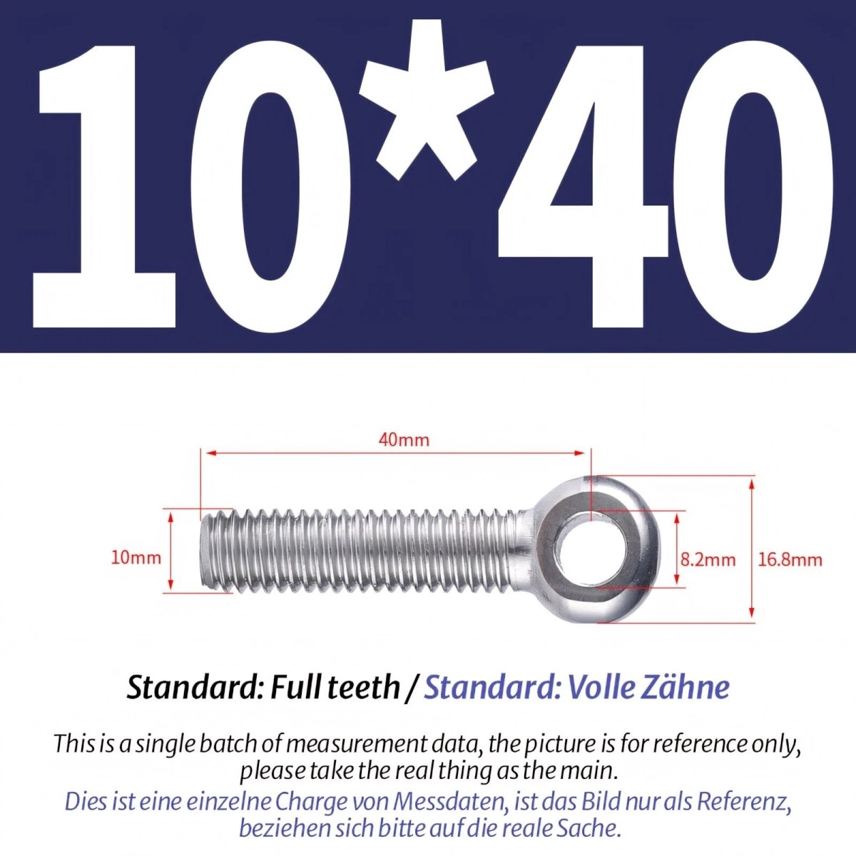 M8 M10 Stainless Steel Eye Bolts A2 — Threaded Ring Screws for Catenary Wire & Hanging - HomeDIYer
