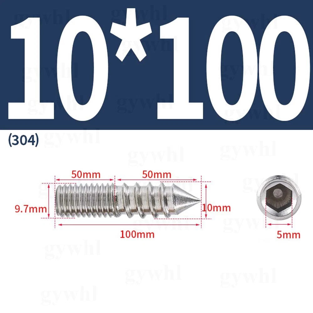 Wood To Metal Dowels Double Ended Threaded Furniture Screws M3 M4 M5 M6 8 10 M12