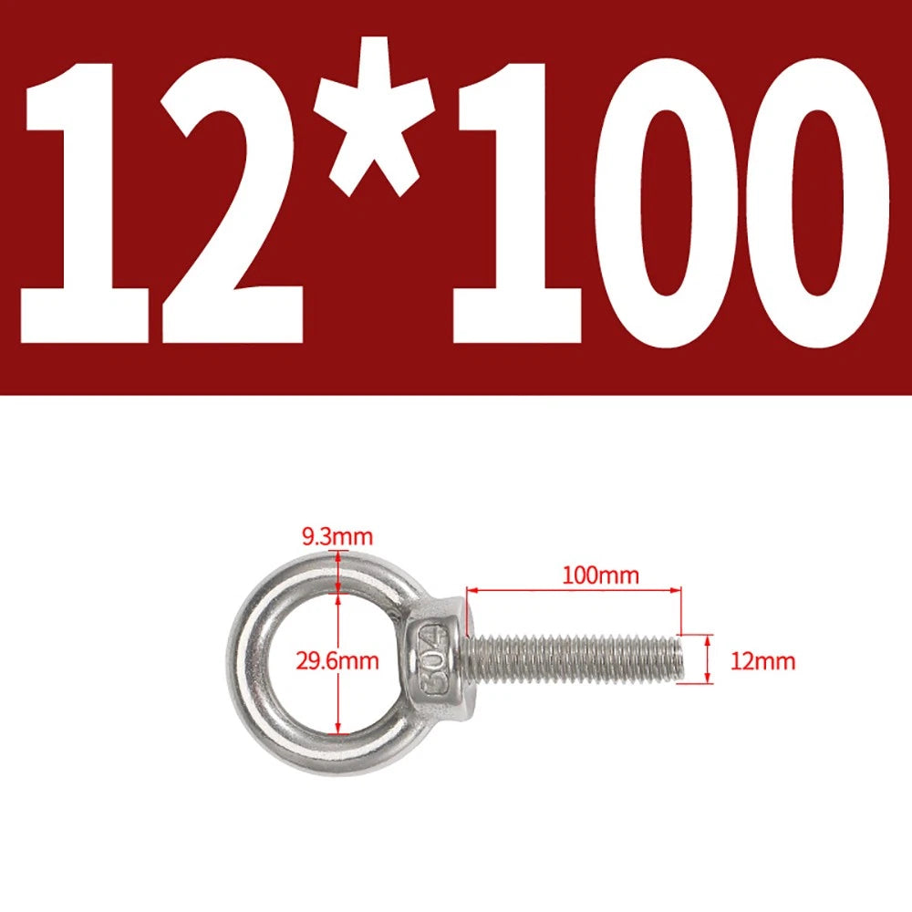 A2 Stainless Steel Eye Bolts DIN 580 — M10 M12 M14 M16 M18 M20 M24 Lifting Ring Bolt