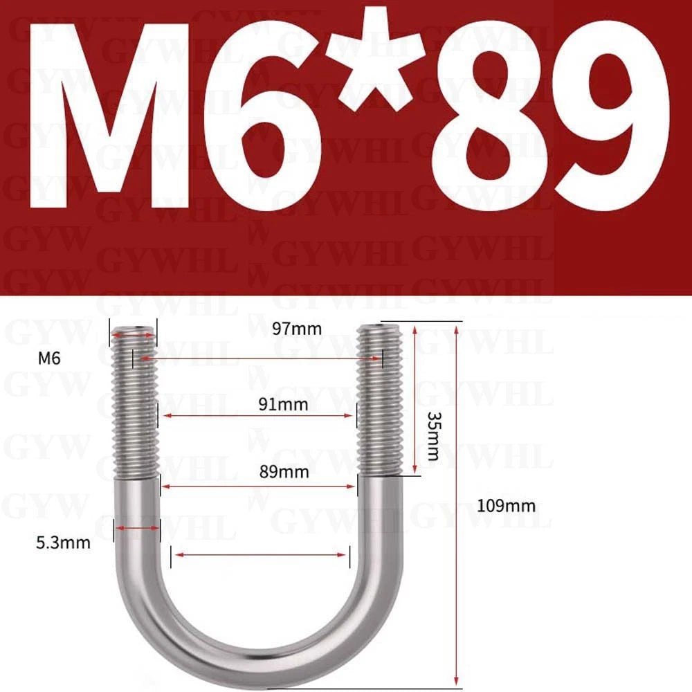 Marine Grade Round Bend U - Bolts — A2 & A4 Stainless Steel, M6 to M20 - HomeDIYer