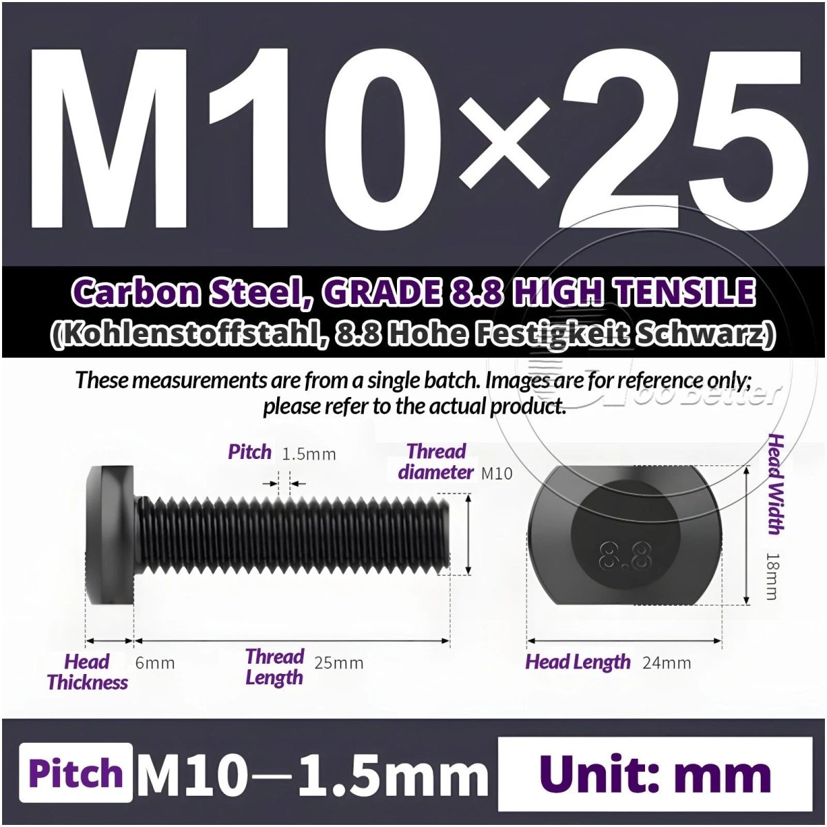 T - Slot Bolts M6 to M20 | Grade 8.8 High Tensile | T - Track Bolts 16mm–500mm - HomeDIYer