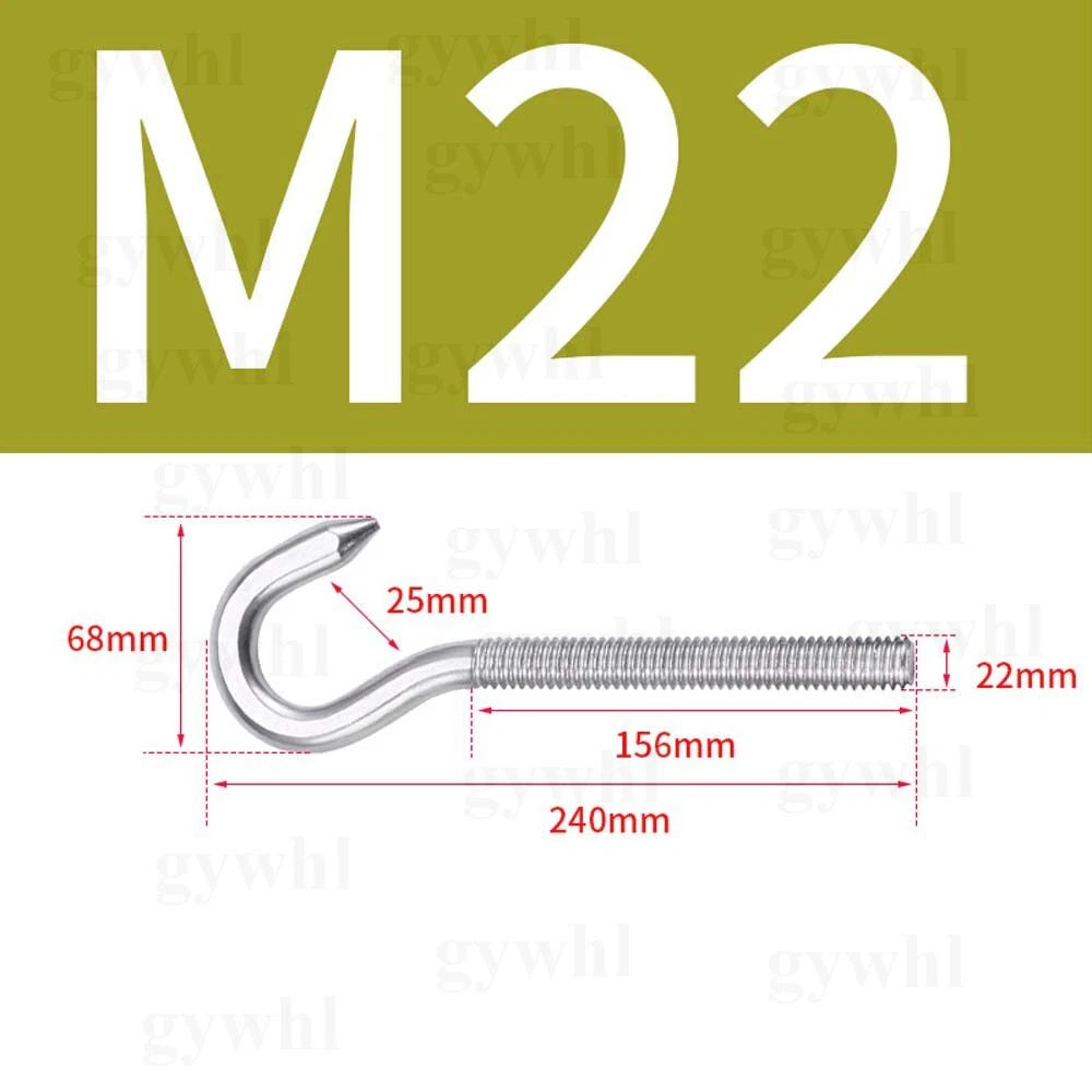 Heavy Duty Stainless Threaded Eye Hook Bolt Ring Bolts for Garden Fence Projects